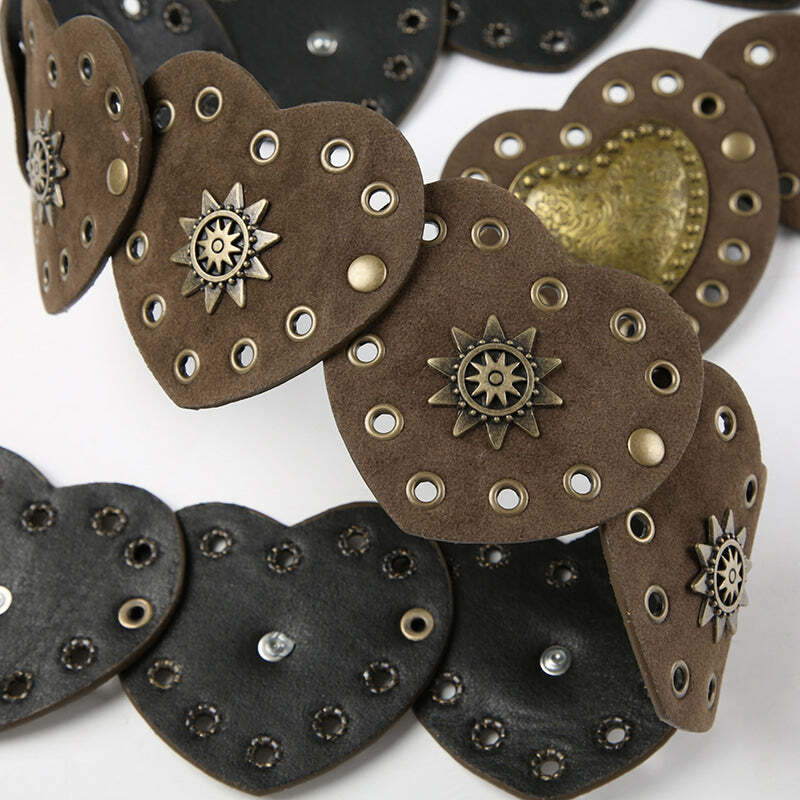 Janice Retro Heart Belt - Y2K Grunge, 90s Fashion, Gothic Y2K, Pastel Goth, Y2K Party