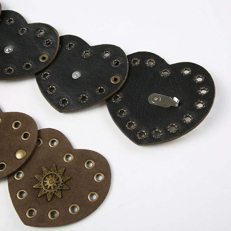 Janice Retro Heart Belt - Y2K Grunge, 90s Fashion, Gothic Y2K, Pastel Goth, Y2K Party