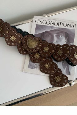 Janice Retro Heart Belt - Y2K Grunge, 90s Fashion, Gothic Y2K, Pastel Goth, Y2K Party