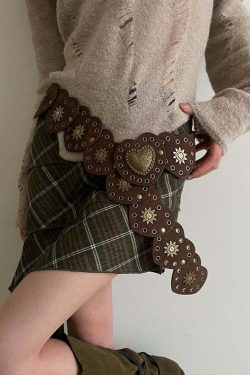 Janice Retro Heart Belt - Y2K Grunge, 90s Fashion, Gothic Y2K, Pastel Goth, Y2K Party