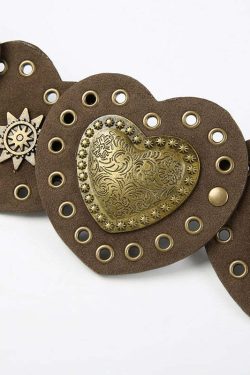 Janice Retro Heart Belt - Y2K Grunge, 90s Fashion, Gothic Y2K, Pastel Goth, Y2K Party