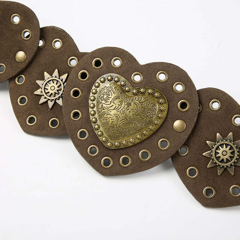Janice Retro Heart Belt - Y2K Grunge, 90s Fashion, Gothic Y2K, Pastel Goth, Y2K Party