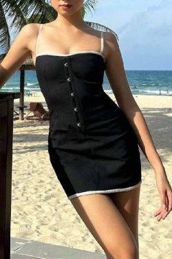 Jaslin Mini Dress - Y2K Summer Grunge Outfit, 90s Fashion, Retro Style, Pastel Goth Vibes