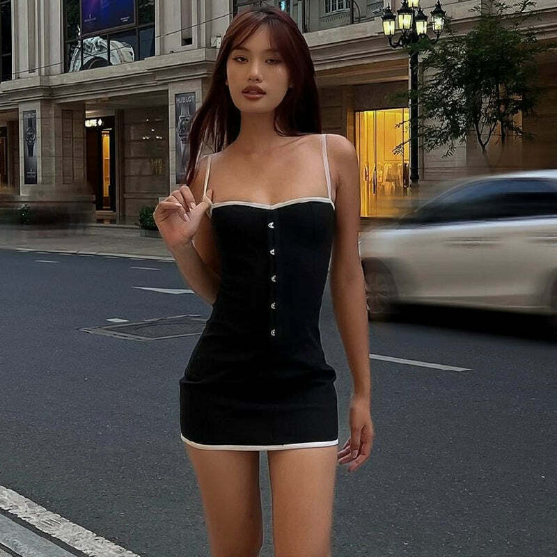 Jaslin Mini Dress - Y2K Summer Grunge Outfit, 90s Fashion, Retro Style, Pastel Goth Vibes