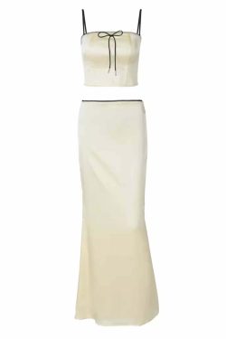 Jaycee Satin Maxi Skirt Set - Y2K Summer, 90s Fashion, Grunge, Retro, Pastel Goth Outfits