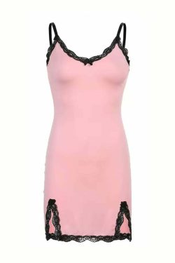 Jazelle Mini Dress with Lace Detail - Y2K Summer Outfit, 90s Fashion, Grunge, Retro Style