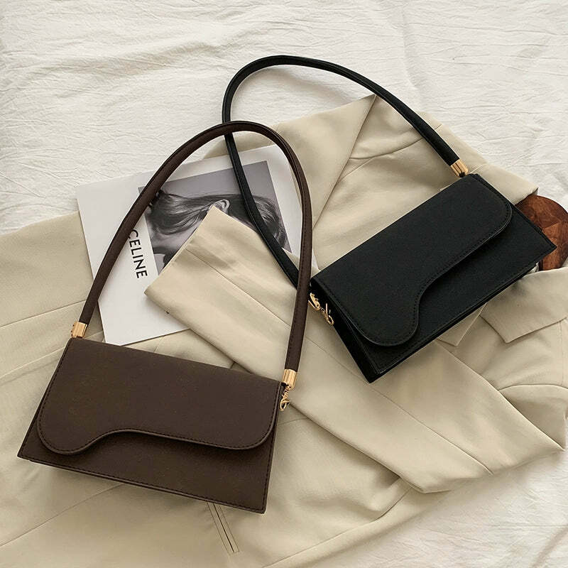 Jazelle Minimal Shoulder Bag - Y2K Summer, 90s Grunge, Retro Style, Y2K Party & Club Outfits