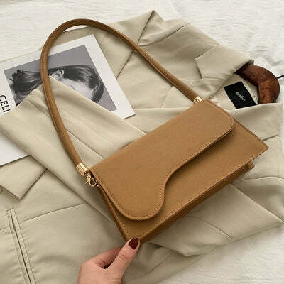 Jazelle Minimal Shoulder Bag - Y2K Summer, 90s Grunge, Retro Style, Y2K Party & Club Outfits