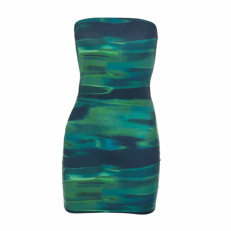 Jemma Strapless Mini Dress - Y2K Summer, 90s Grunge, Retro Party, Pastel Goth, Y2K Club Outfit