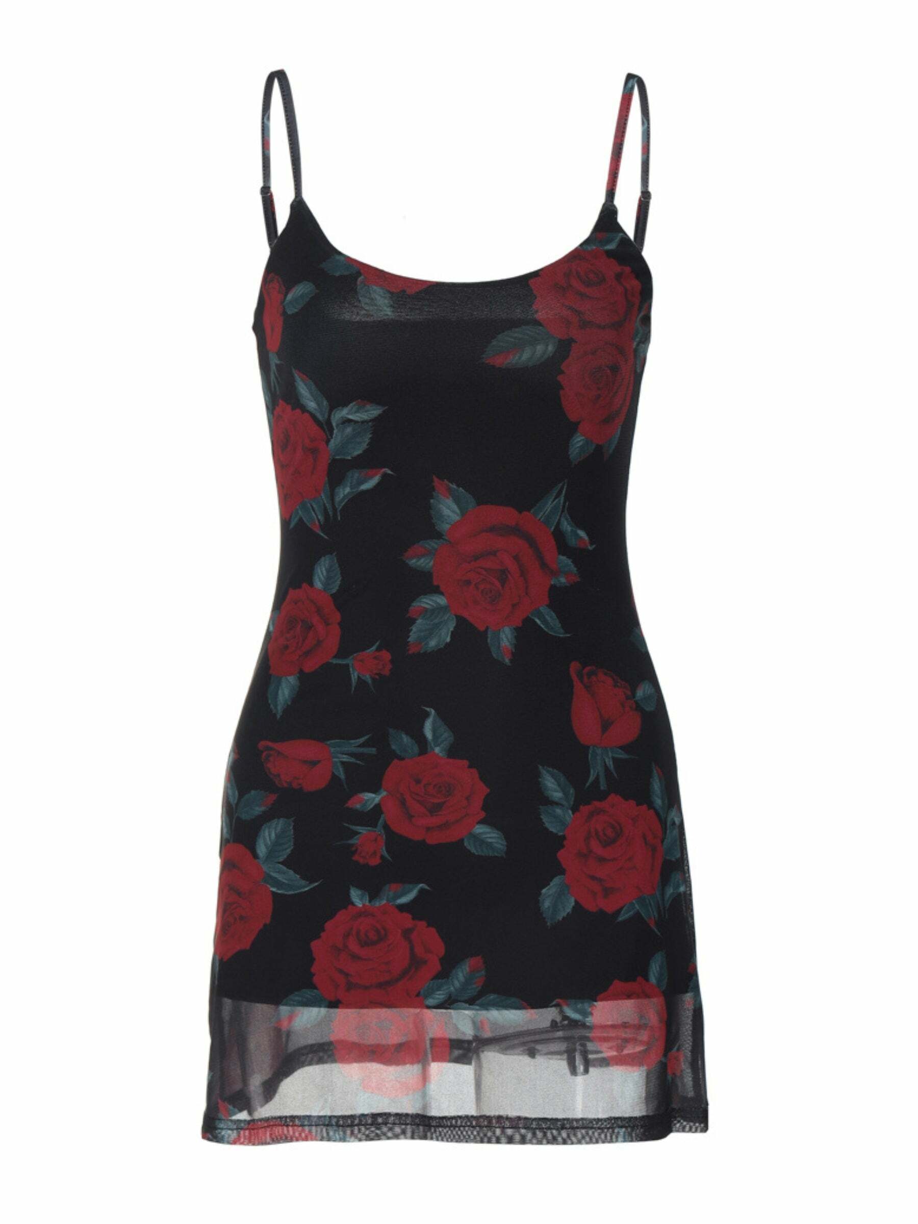 Jenaya Rose Print Mesh Mini Dress - Y2K Summer Outfit, 90s Fashion, Grunge, Retro Style