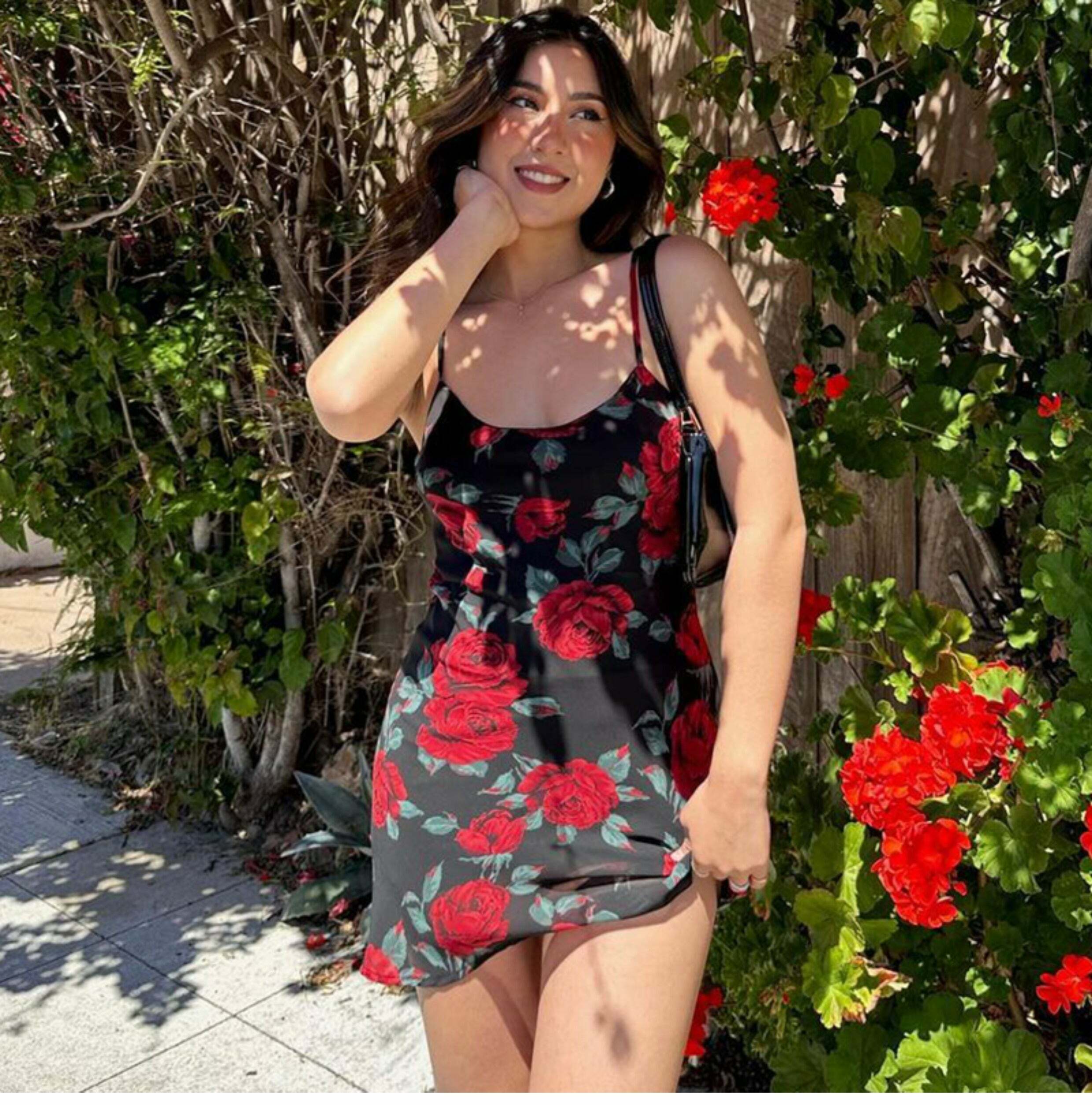 Jenaya Rose Print Mesh Mini Dress - Y2K Summer Outfit, 90s Fashion, Grunge, Retro Style