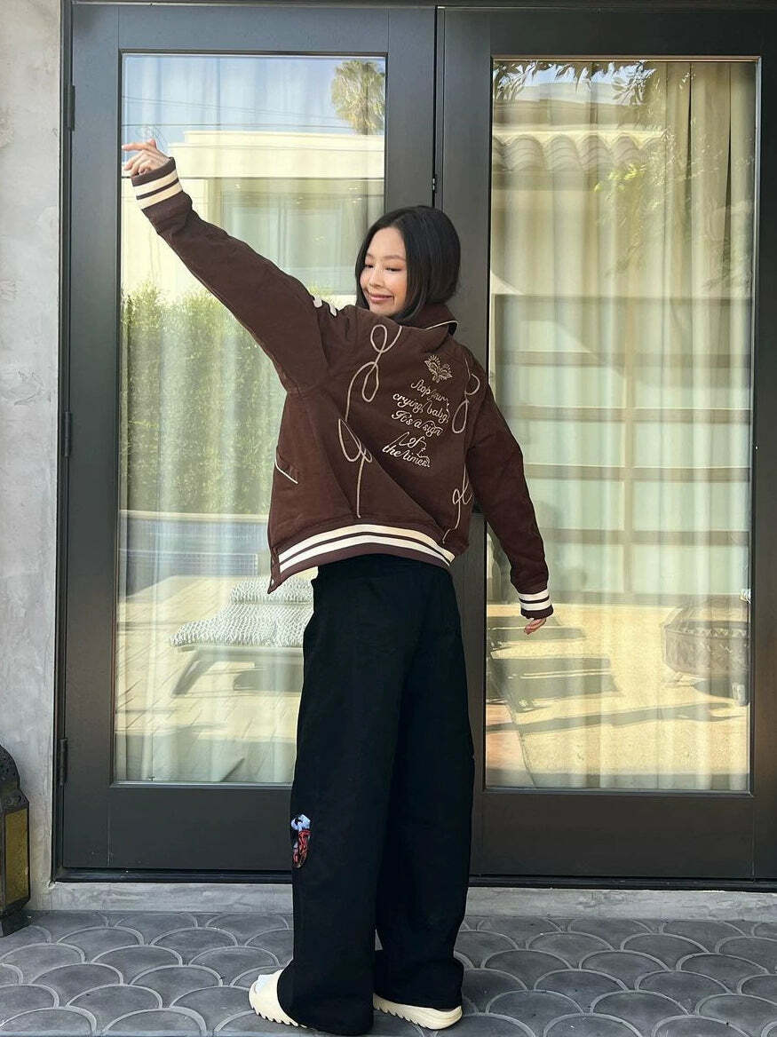Jennie Retro College Jacket - Y2K Summer, 90s Fashion, Grunge, Y2K Party & Club Outfits