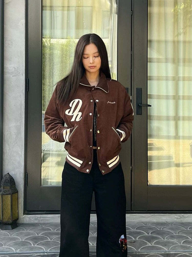 Jennie Retro College Jacket - Y2K Summer, 90s Fashion, Grunge, Y2K Party & Club Outfits