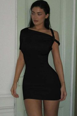 Jessa One Shoulder Mini Dress - Y2K Summer Outfit, 90s Fashion, Grunge, Retro Style, Y2K Party Look