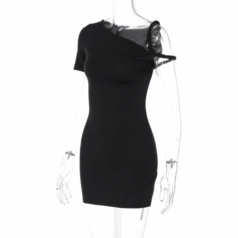 Jessa One Shoulder Mini Dress - Y2K Summer Outfit, 90s Fashion, Grunge, Retro Style, Y2K Party Look