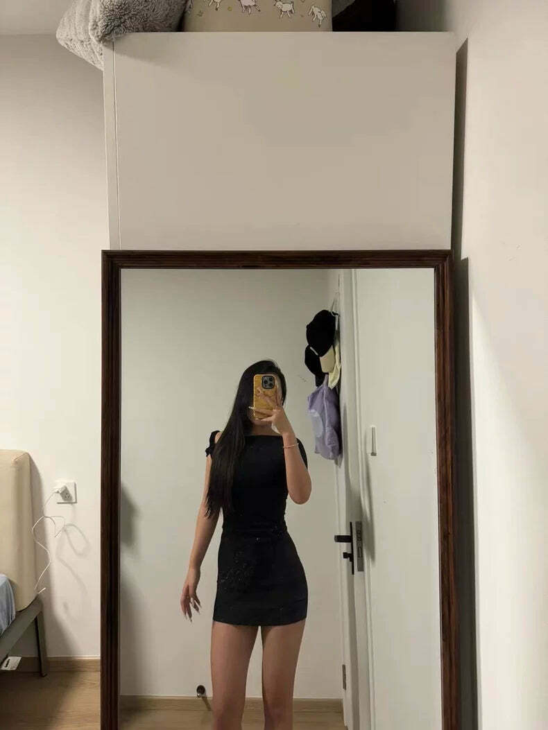 Jessa One Shoulder Mini Dress - Y2K Summer Outfit, 90s Fashion, Grunge, Retro Style, Y2K Party Look