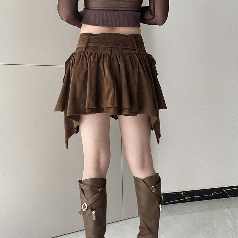 Jesse Multi Layer Y2K Retro Mini Skirt with Belt - 90s Grunge, Pastel Goth, Summer Outfits