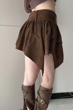 Jesse Multi Layer Y2K Retro Mini Skirt with Belt - 90s Grunge, Pastel Goth, Summer Outfits