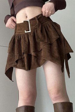 Jesse Multi Layer Y2K Retro Mini Skirt with Belt - 90s Grunge, Pastel Goth, Summer Outfits