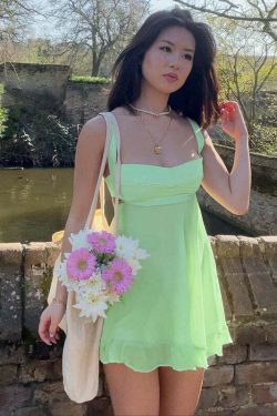 Jessia Mini Ruffle Dress - Y2K Summer Outfit, 90s Fashion, Grunge, Retro Style, Pastel Goth