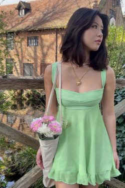 Jessia Mini Ruffle Dress - Y2K Summer Outfit, 90s Fashion, Grunge, Retro Style, Pastel Goth