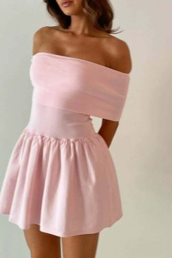 Josilyn Off Shoulder Mini Dress - Y2K Summer, 90s Fashion, Grunge, Retro, Party & Club Outfits