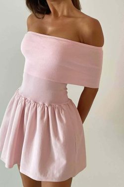 Josilyn Off Shoulder Mini Dress - Y2K Summer, 90s Fashion, Grunge, Retro, Party & Club Outfits