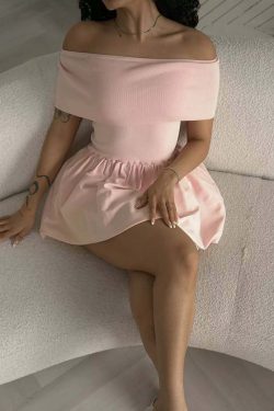 Josilyn Off Shoulder Mini Dress - Y2K Summer, 90s Fashion, Grunge, Retro, Party & Club Outfits