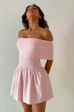 Josilyn Off Shoulder Mini Dress - Y2K Summer, 90s Fashion, Grunge, Retro, Party & Club Outfits