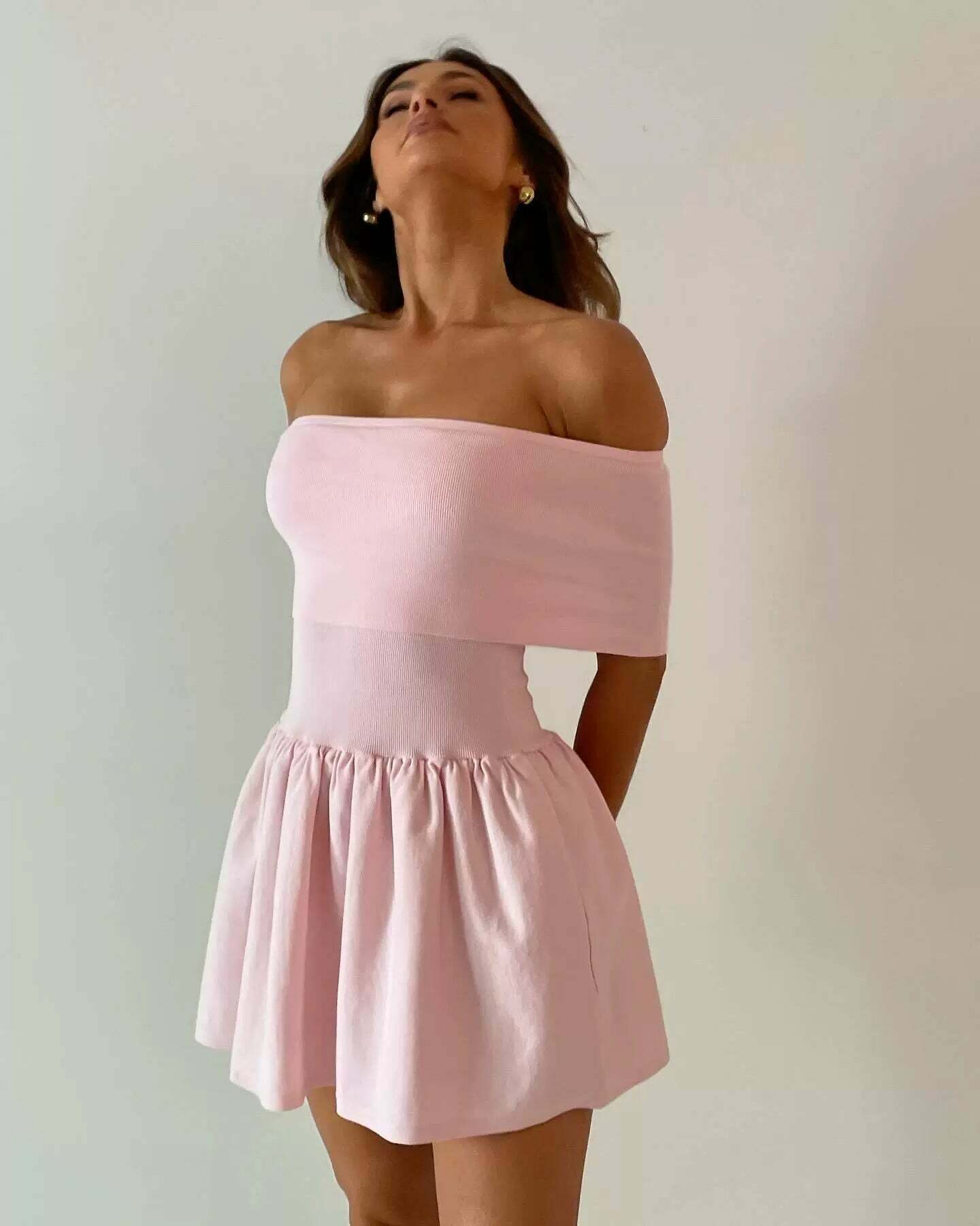 Josilyn Off Shoulder Mini Dress - Y2K Summer, 90s Fashion, Grunge, Retro, Party & Club Outfits