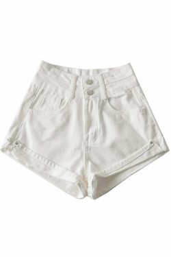 Jovi High Waist Denim Shorts - Y2K Summer Grunge, 90s Retro, Y2K Party & Club Outfits