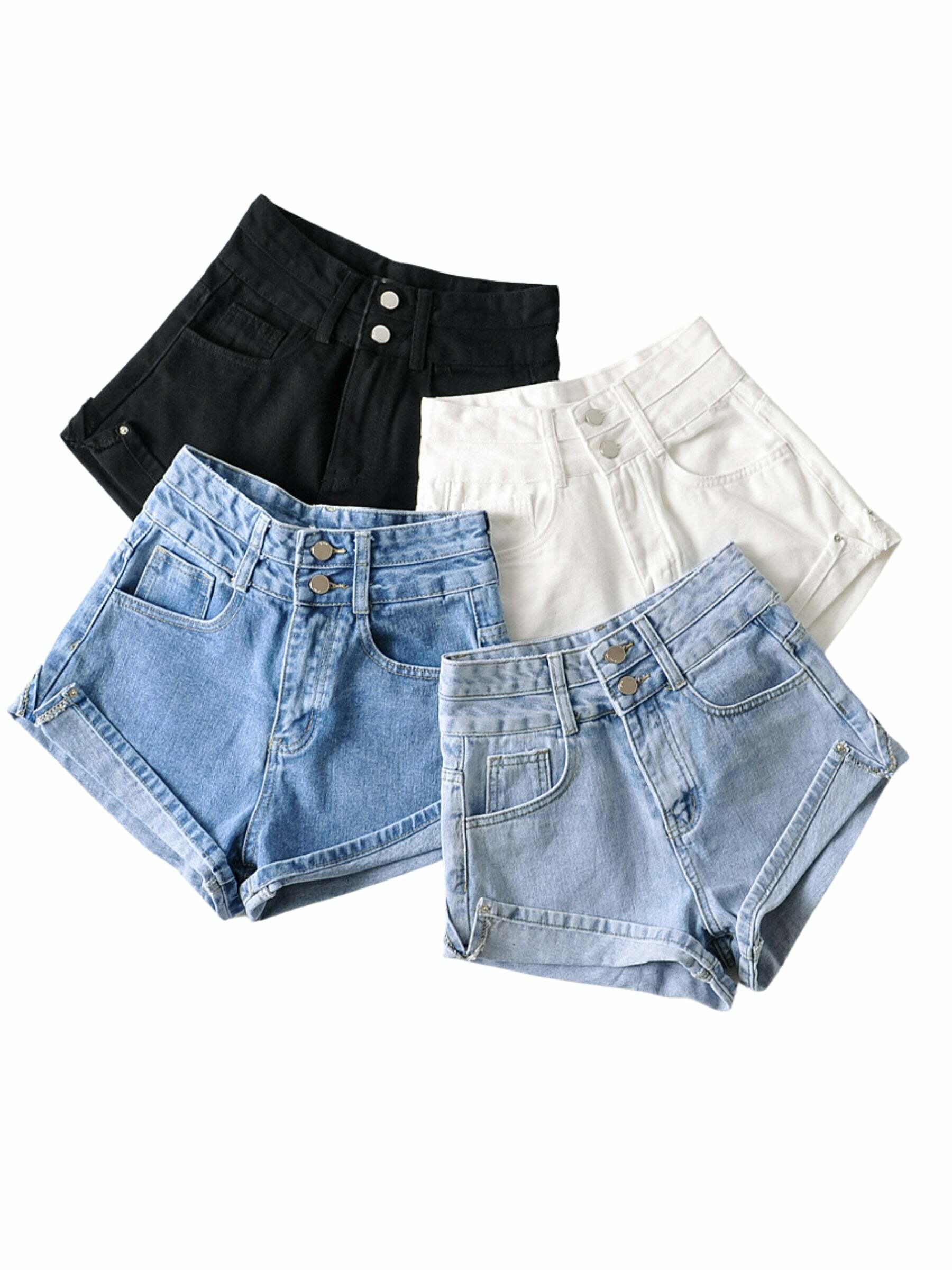Jovi High Waist Denim Shorts - Y2K Summer Grunge, 90s Retro, Y2K Party & Club Outfits