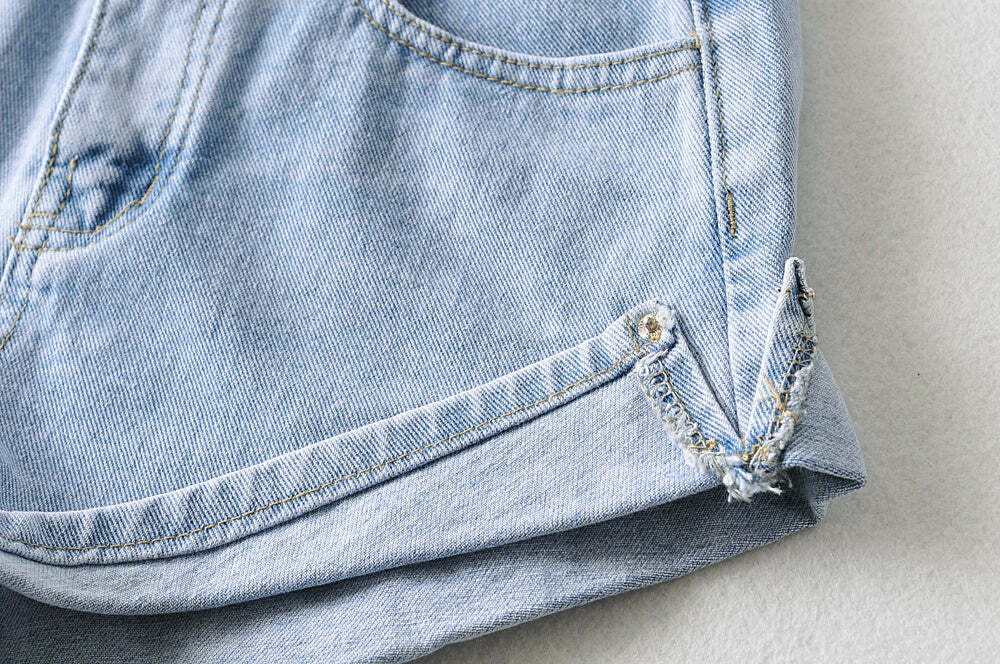 Jovi High Waist Denim Shorts - Y2K Summer Grunge, 90s Retro, Y2K Party & Club Outfits