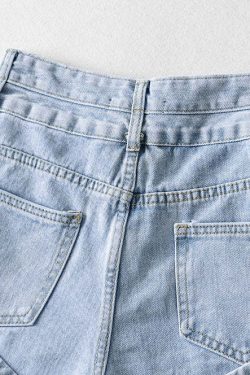 Jovi High Waist Denim Shorts - Y2K Summer Grunge, 90s Retro, Y2K Party & Club Outfits