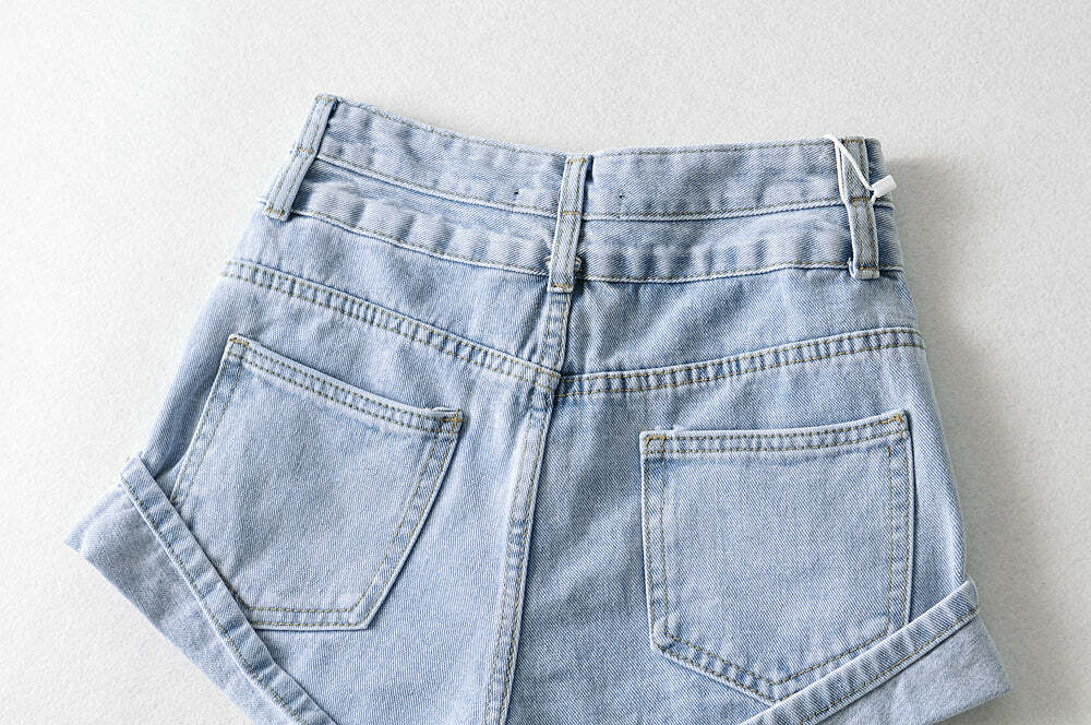 Jovi High Waist Denim Shorts - Y2K Summer Grunge, 90s Retro, Y2K Party & Club Outfits