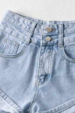 Jovi High Waist Denim Shorts - Y2K Summer Grunge, 90s Retro, Y2K Party & Club Outfits