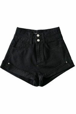 Jovi High Waist Denim Shorts - Y2K Summer Grunge, 90s Retro, Y2K Party & Club Outfits