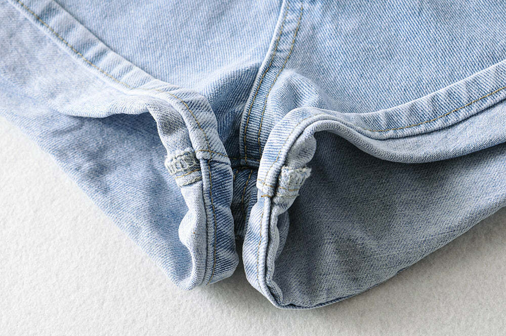 Jovi High Waist Denim Shorts - Y2K Summer Grunge, 90s Retro, Y2K Party & Club Outfits
