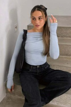 Jude Long Sleeve Top - Y2K Summer Grunge, 90s Retro, Pastel Goth, Y2K Club & Party Outfits