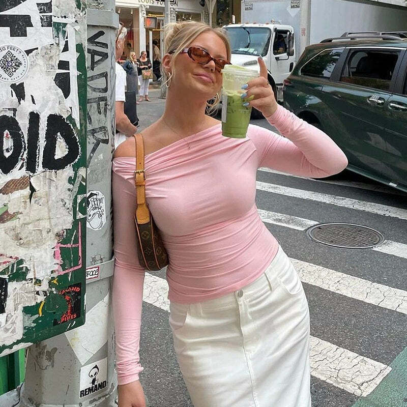 Jude Long Sleeve Top - Y2K Summer Grunge, 90s Retro, Pastel Goth, Y2K Club & Party Outfits