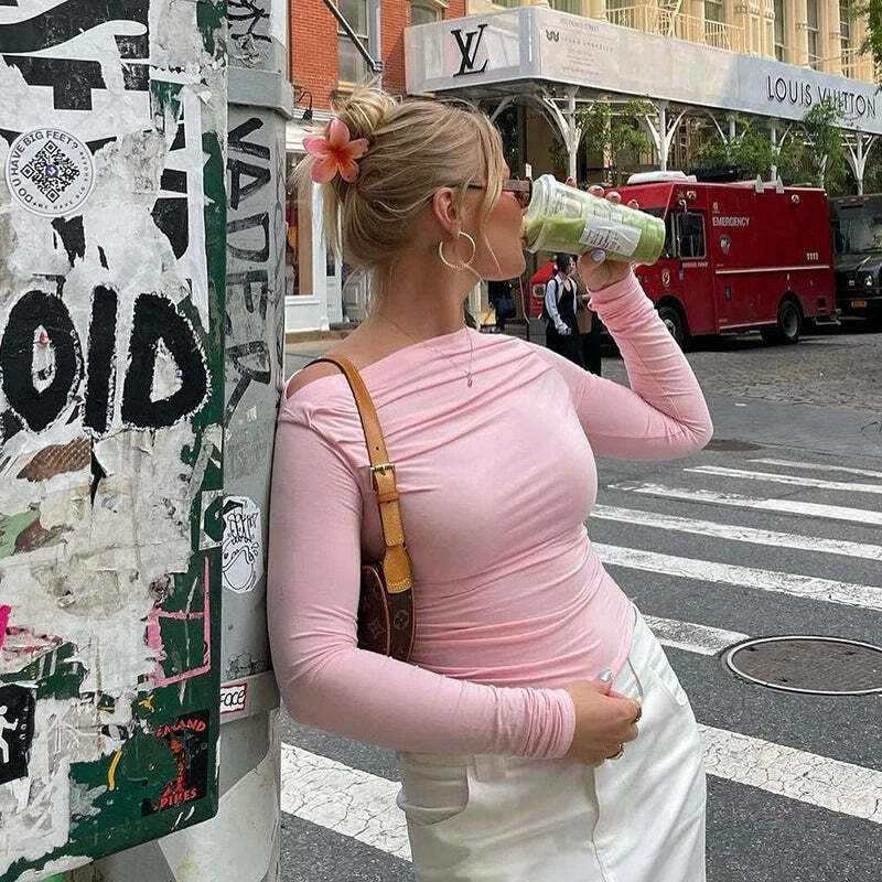 Jude Long Sleeve Top - Y2K Summer Grunge, 90s Retro, Pastel Goth, Y2K Club & Party Outfits