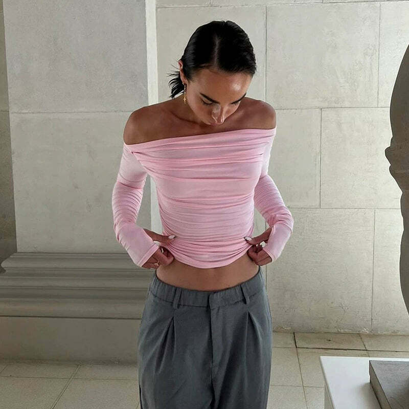 Jude Long Sleeve Top - Y2K Summer Grunge, 90s Retro, Pastel Goth, Y2K Club & Party Outfits