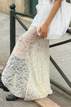 Jurnee Lace Maxi Skirt - Y2K Summer Grunge Outfit, 90s Fashion, Retro Style, Gothic Y2K Vibes