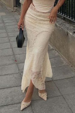 Jurnee Lace Maxi Skirt - Y2K Summer Grunge Outfit, 90s Fashion, Retro Style, Gothic Y2K Vibes