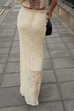 Jurnee Lace Maxi Skirt - Y2K Summer Grunge Outfit, 90s Fashion, Retro Style, Gothic Y2K Vibes