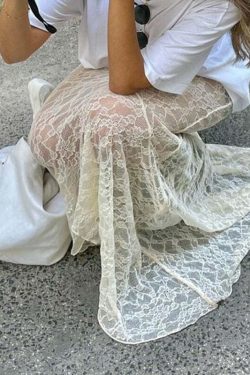 Jurnee Lace Maxi Skirt - Y2K Summer Grunge Outfit, 90s Fashion, Retro Style, Gothic Y2K Vibes