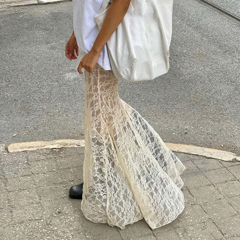 Jurnee Lace Maxi Skirt - Y2K Summer Grunge Outfit, 90s Fashion, Retro Style, Gothic Y2K Vibes