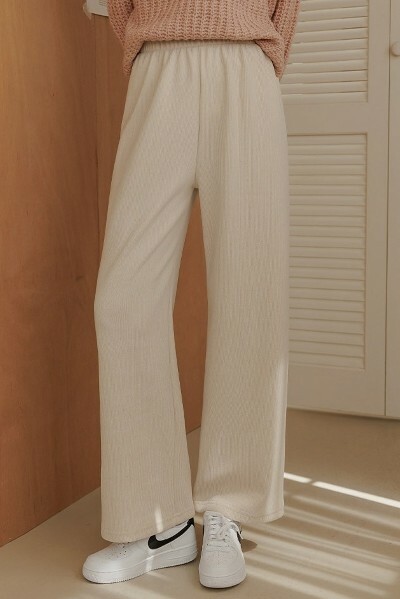 JUSTONE Y2K Grunge Ribbed Elastic Pants - Soft Fleeced, Retro 90s Fashion, Summer Outfits