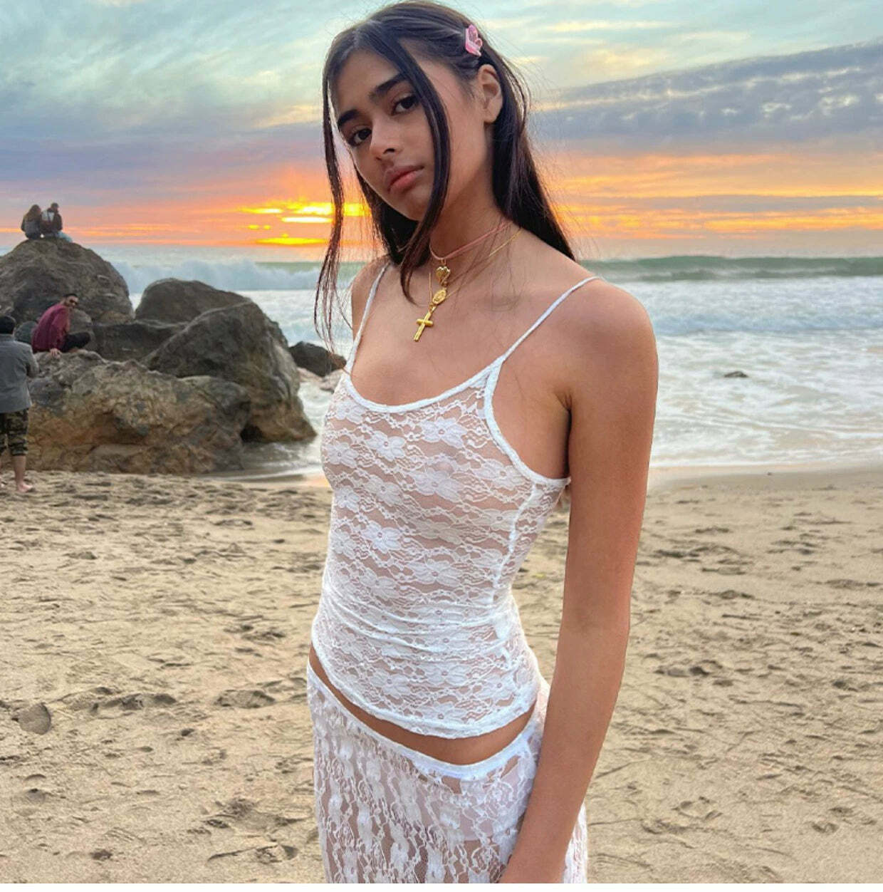 Juvia Lace Top - Y2K Summer Grunge, 90s Retro, Pastel Goth, Y2K Party & Club Outfits