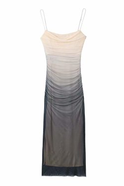 Kaari Mesh Maxi Dress - Y2K Summer Grunge, 90s Retro, Pastel Goth, Y2K Party & Club Outfits